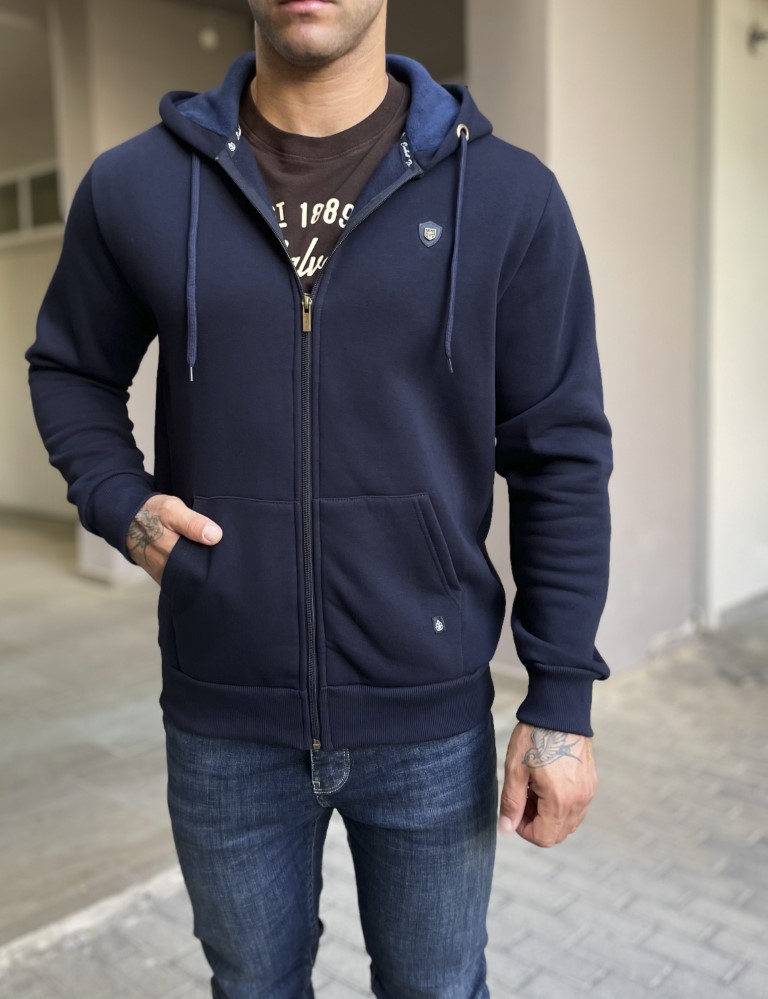 Everbest ανδρική Plus Size μπλε ζακέτα φούτερ 251010B φωτογραφία